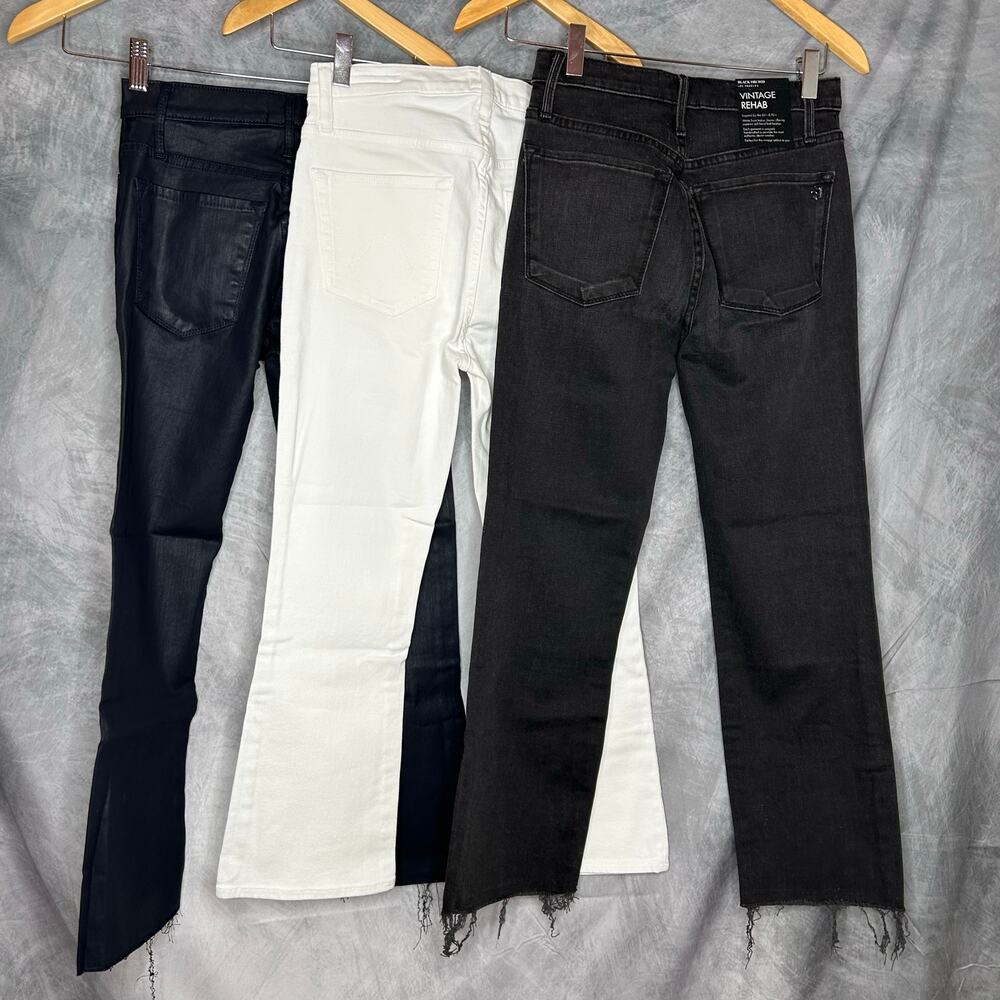 Lot 3 New Jeans 25 Women Youth Black Orchid Edwin White Shiny Navy Black Staple - Picture 2 of 13